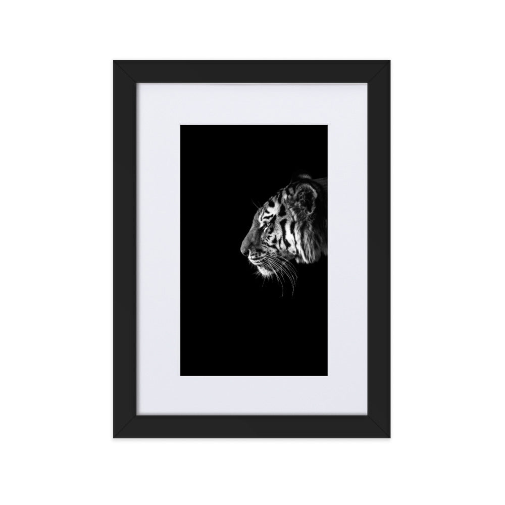 Black and White Tiger_Framed Poster With Mat - dopoinkk